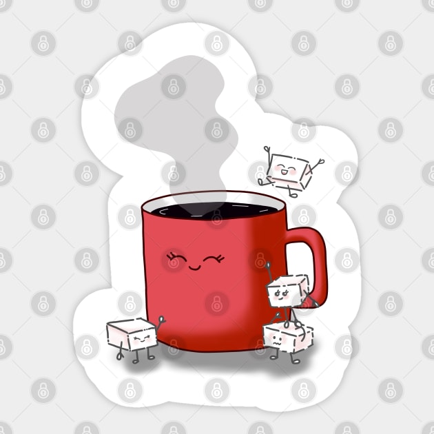 Happy cup of coffee Sticker by Arpi Design Studio